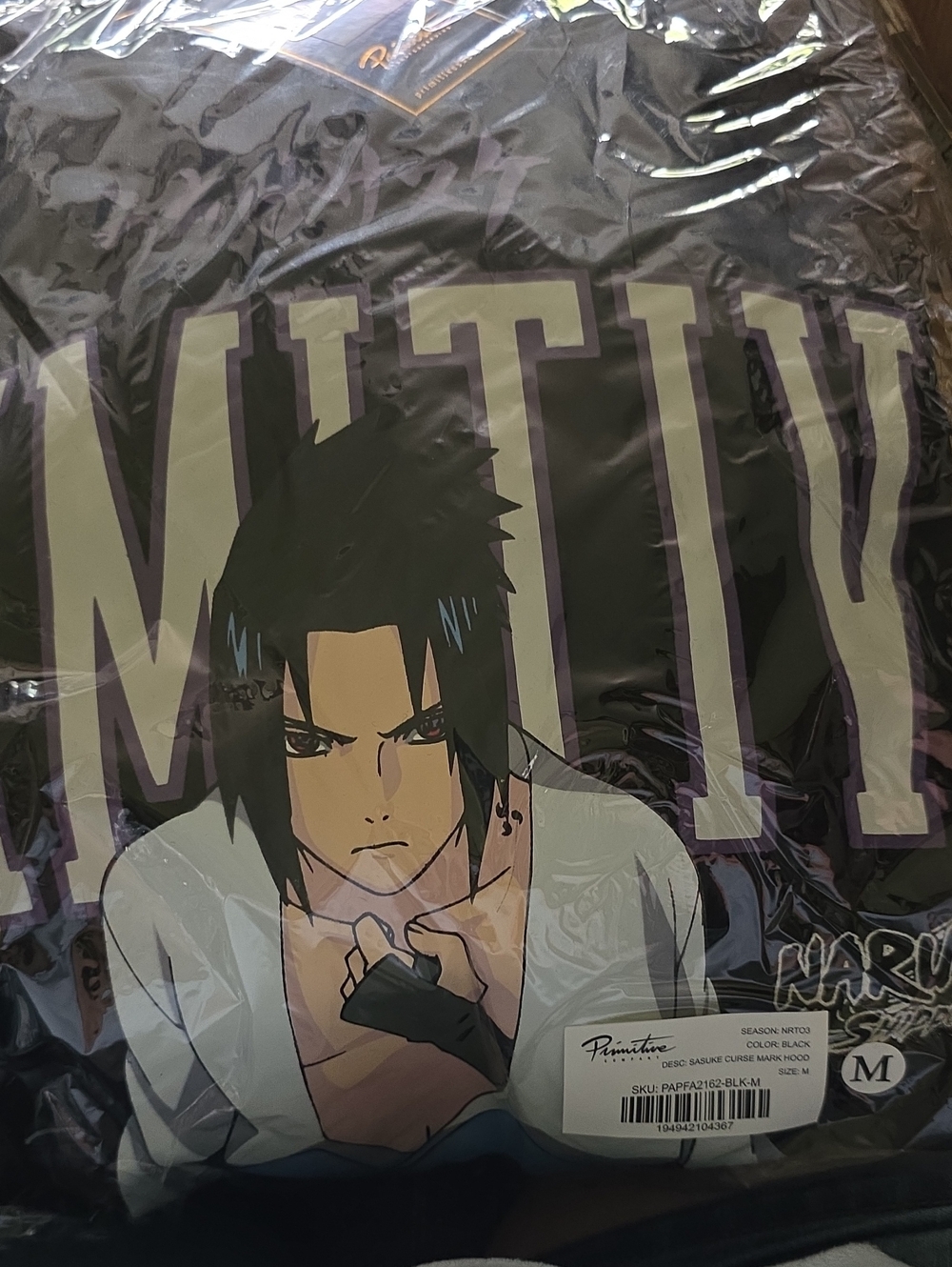 Primitive Black Graphic Anime Hoodie with Purple Accents - New Still Wrapped.
